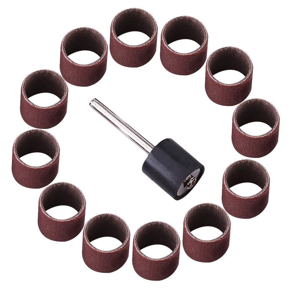 Drum Sanding Sandpaper Bands Sleeves Mandrel Woodworking Craft Polishing Kit 80/320/600Grit (#320), Abrasives