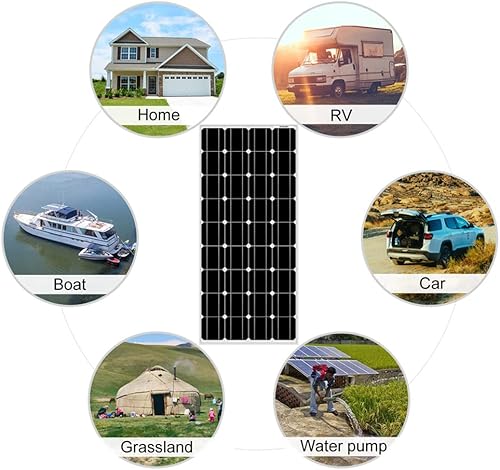 Miniatura 6 de Panel solar monocristalino Kit de panel solar 120 W, sistema solar flexible módulo fotovoltaico cargador de batería, para caravana, barco, cabina,