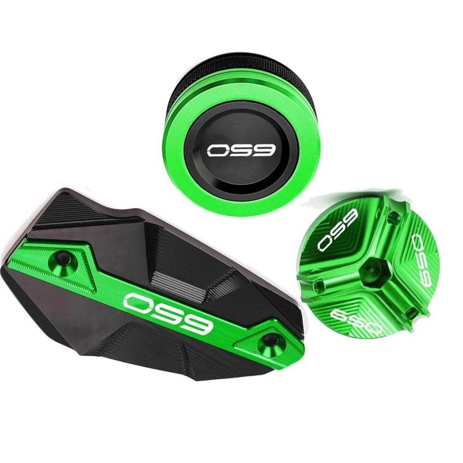 Motorradzubehör Für Kawasaki Z650 Z 650 2017 2018 2019 2020 2021 2022 2023 2024 Motorrad Hinten Vorne Brems Flüssigkeit Reservoir Kappe Öl Füllstoff Stecker(Green)