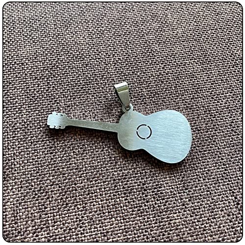Punk Rock Music Stainless Steel Guitar Pendant Necklace3