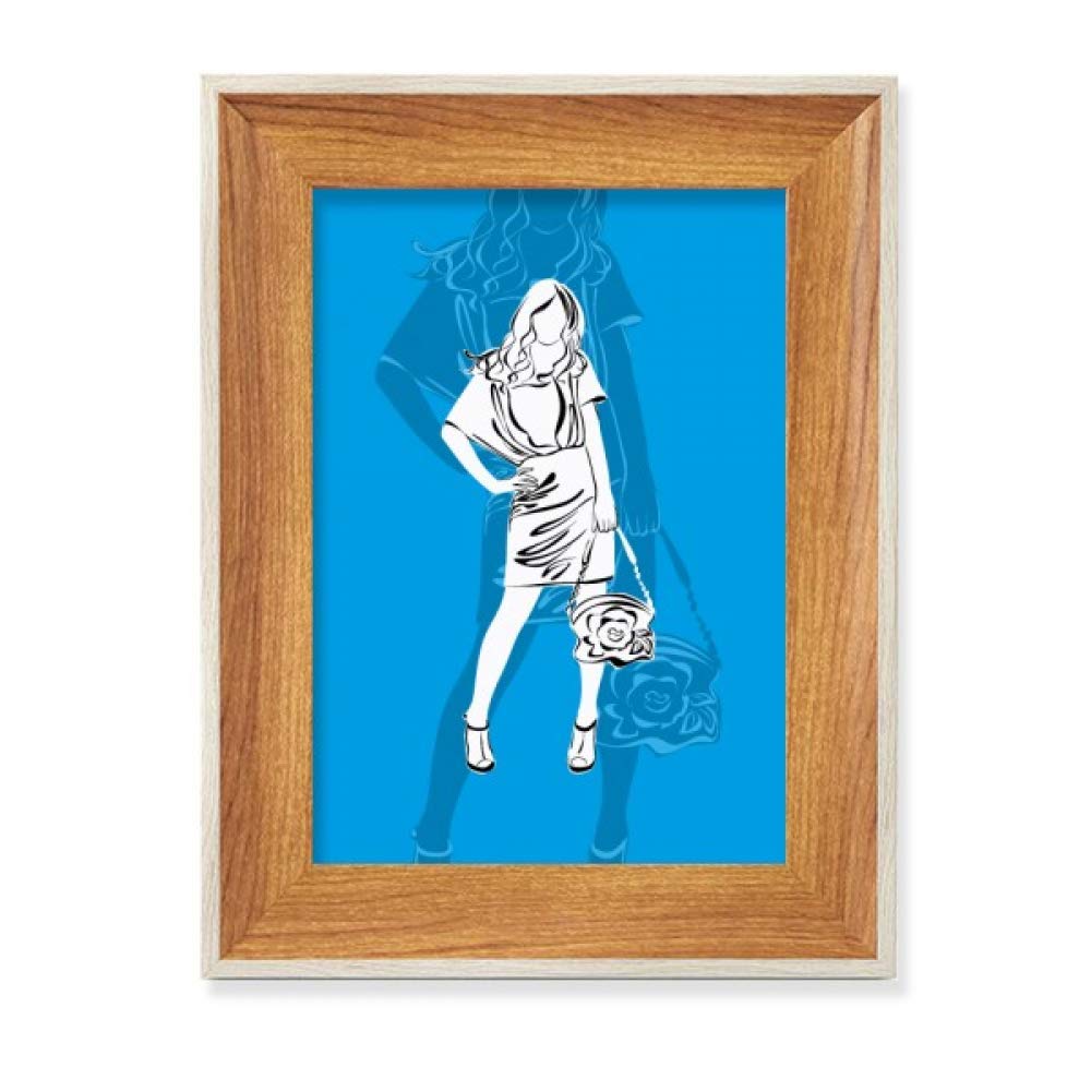 Cadre de photo en bois de bureau bleu fashion affichage tableau art peinture