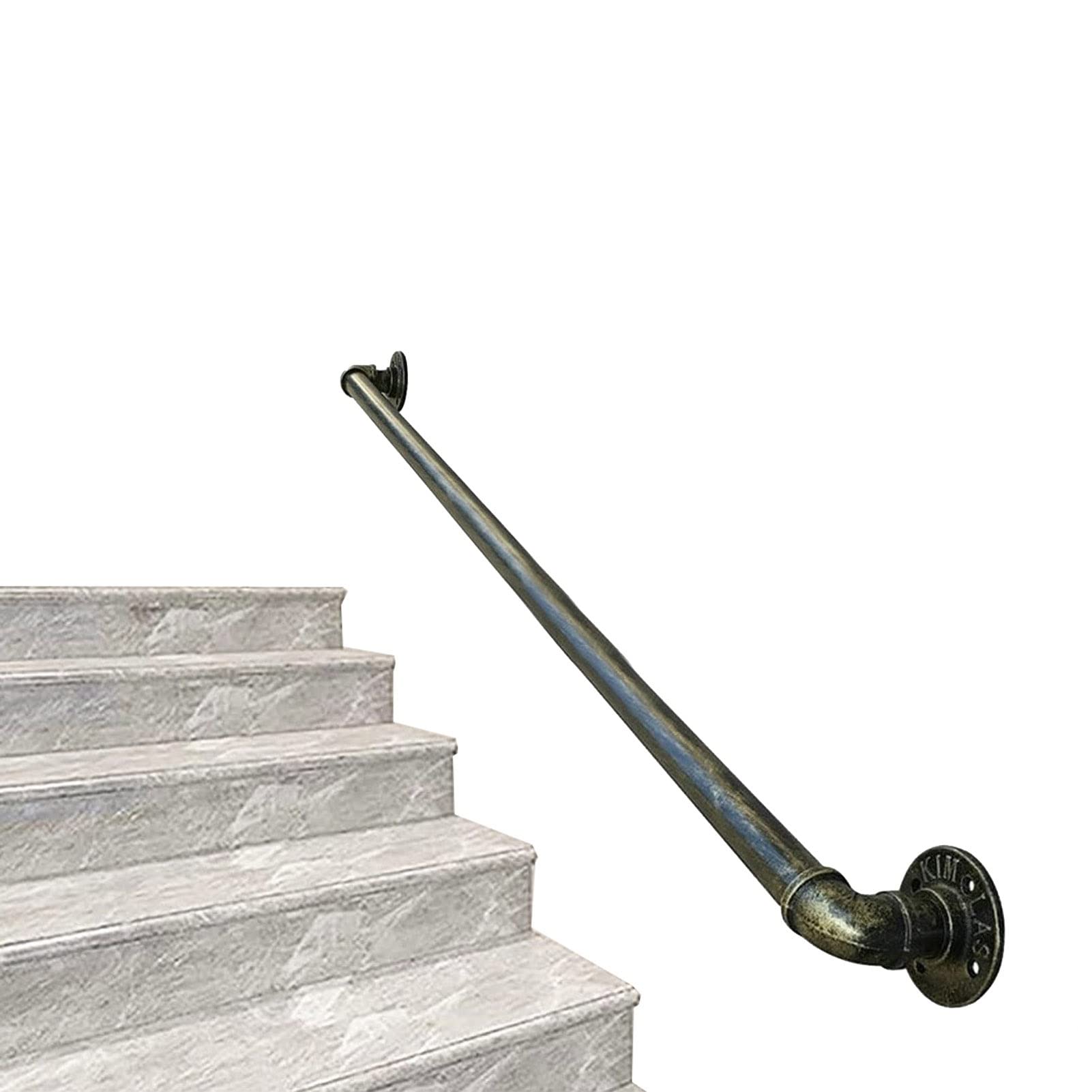 Main courante escalier industrielle en fer noir style loft pour rampe de 1 à 20 pieds