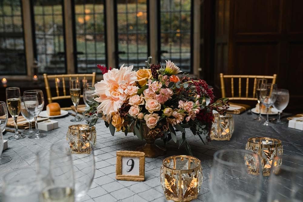 6pcs Tabletop Tealight Crystal Candle holders3.5''x3.5'' Class Votive Holder Home Decoration,Table centerpieces/Wedding Decor,Gorgeous Gift,Tabletop/Centerpiece Votive Holder (French Gold)