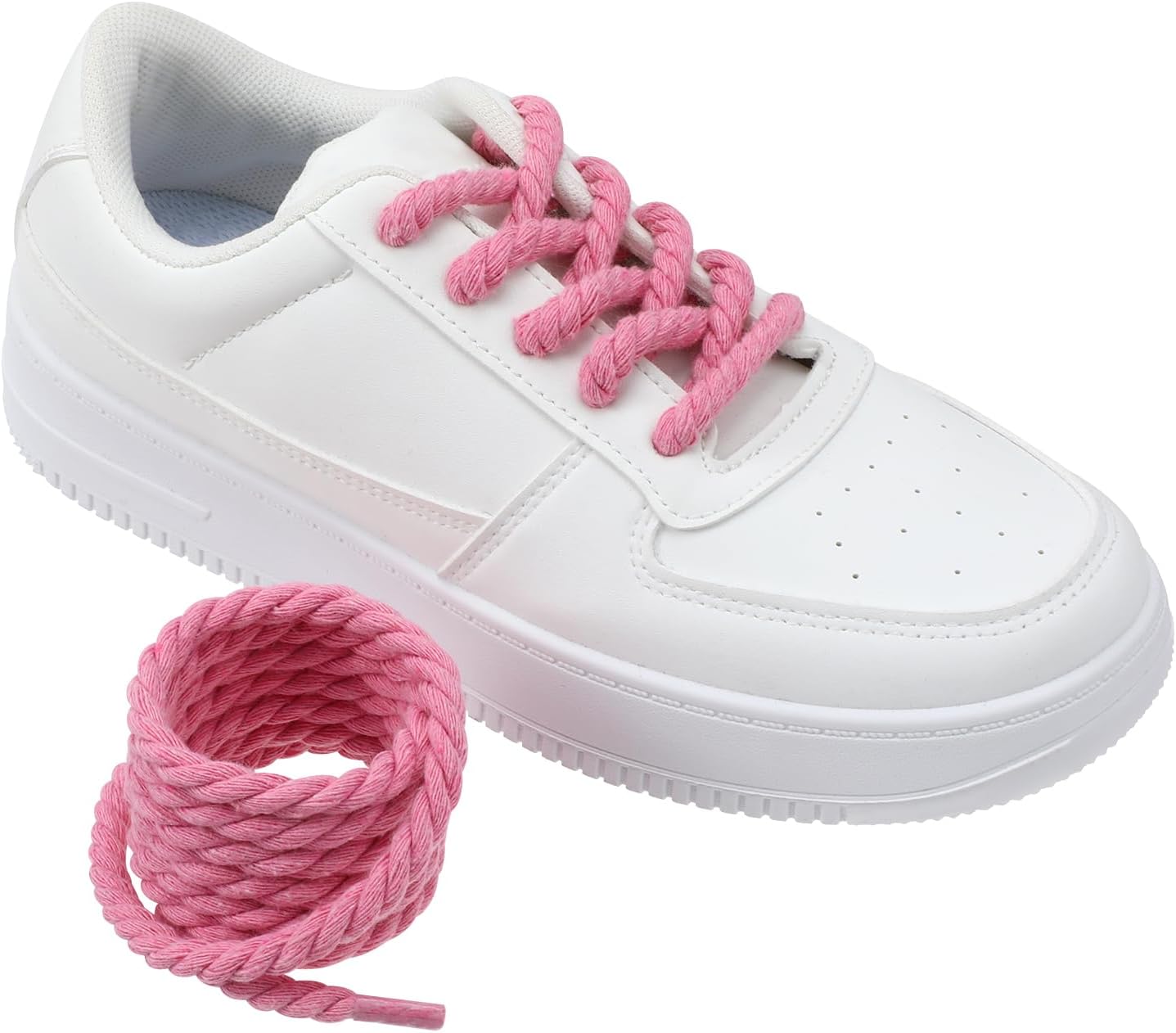  Thick Rope Round Shoelaces Chunky Twisted Shoe Laces Solid Color Nylon Shoe Laces for Men Women Sneakers thumbnail