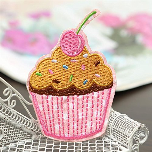 6Pcs Lin Cake Iron On Patches Cartoon Embroidery Ice Cream Badges For Sewing Kids Clothing (6Pcs) #TOP5