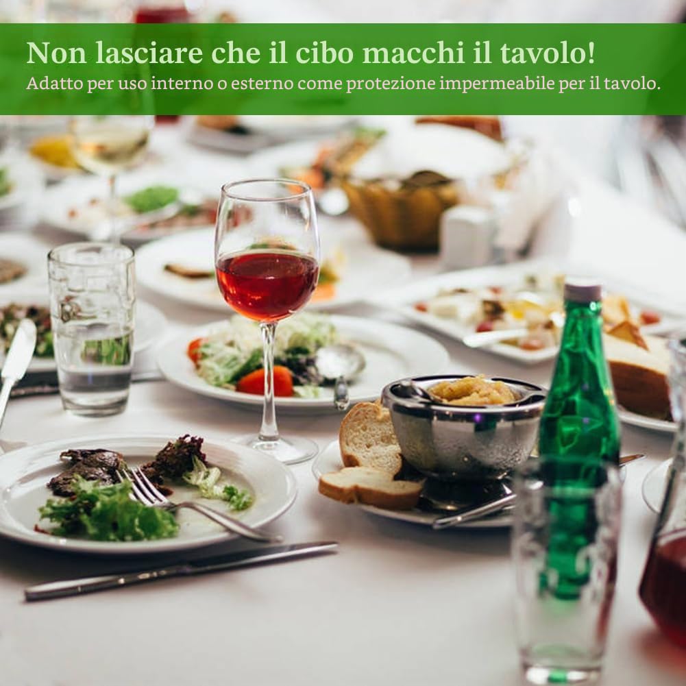 Tovaglia Usa e Getta 20 pezzi, 150 x 240 cm Tovaglie Bianche Impermeabile Tovaglia Monouso Rettangolare Tovaglia per Tavolo da Buffet, Feste, Cena, Matrimonio, Anniversario e Altro