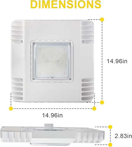 Miniatura 6 de Luz LED de toldo de 150 W, 21000 lúmenes, 5700 K, luz blanca diurna súper brillante, luz LED de garaje (equivalente a 600 W HIDHPS), impermeable