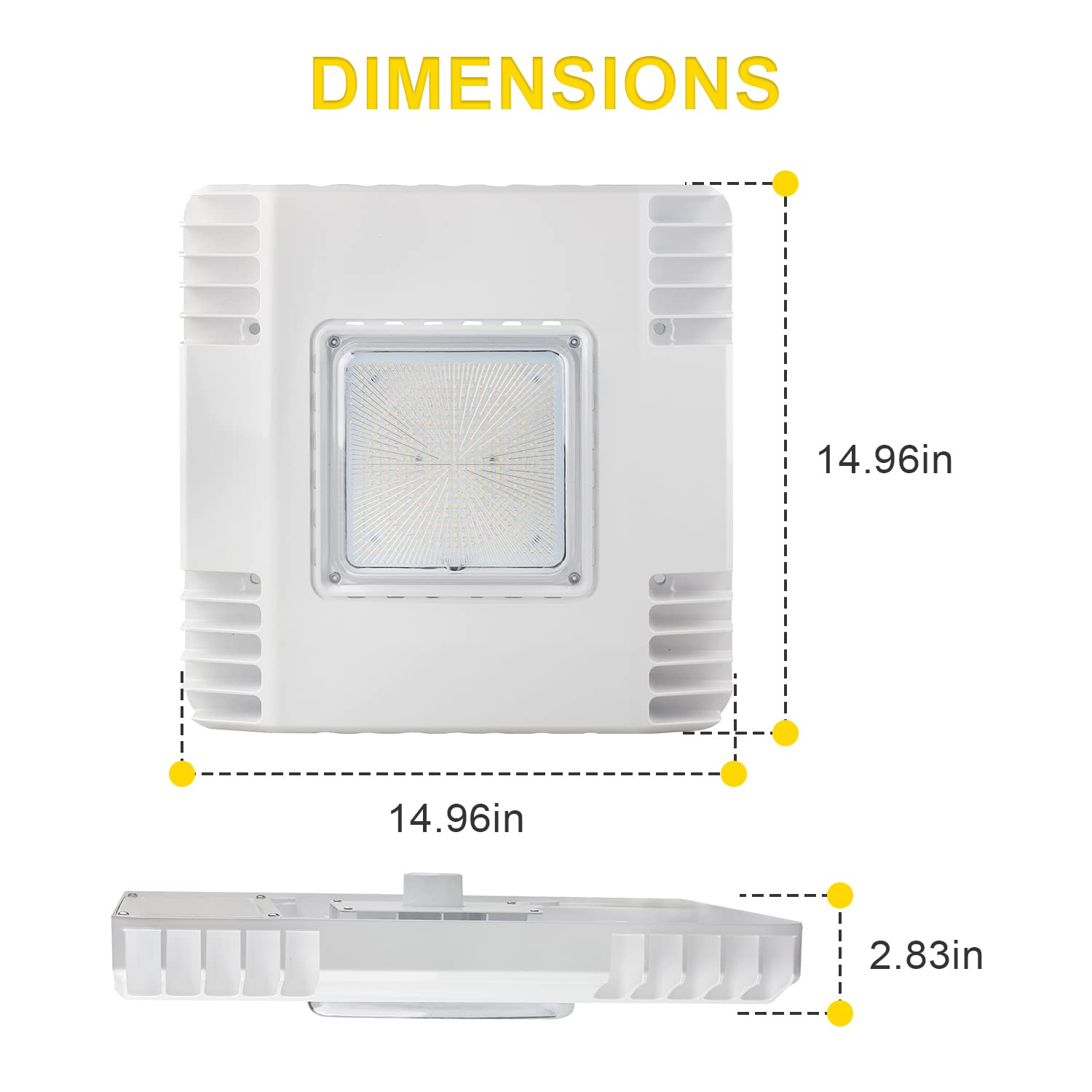 150W LED Canopy Gas Station Light 21000LM 5700K Cool White Surface Mount LED Carport Ceiling Light Commercial Canopy — view 6