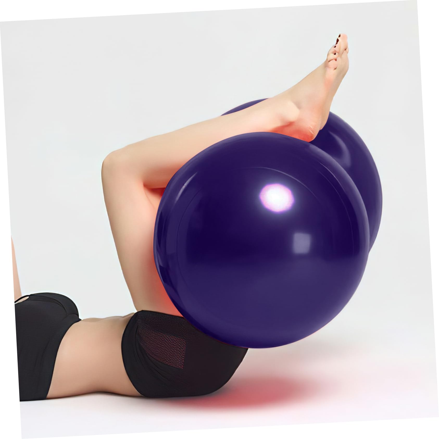 INOOMP Lila PVC Erdnuss Gymnastikball 45x70cm mit Luftpumpe Glatte Oberfläche Tragbar für Yoga und Massage