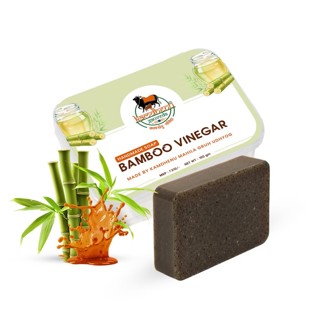 Handmade Bamboo Vinegar Soap for Deep Skin Detox & Acne Control - Natural Deep Cleansing Bathing Bar - pH Balancing & Skin Healing - 100g (Pack of 1)-image-27