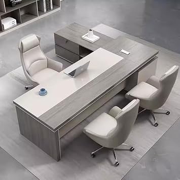 Deask Suitable for Bosses and Presidents' Office Desks of Companies and Enterprises, Modern Executive Desks, Managers and Supervisors' Single Desks Ergo Desk(180cm*180cm*75cm)