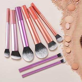 Juego de 8 brochas de maquillaje, cepillo sue...