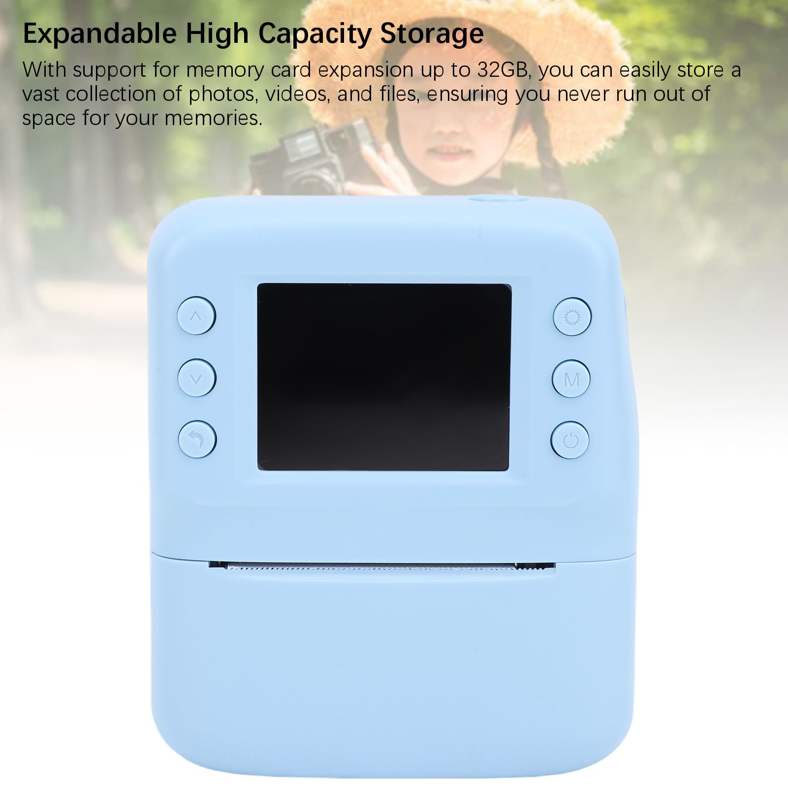 Fabater Cámara Imprimible Digital 48MP 1080P Un Botón Impresión Instantánea Viaje Cámara Imprimible Juguete (Tarjeta de Memoria de 32 GB incluida)