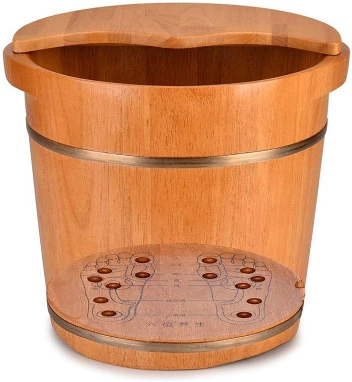 Wooden Barrel Foot Dip Bucket Foot Made of Wood, Foot Spa Bath Massager, Adult Foot Spa, Soaking Foot Basin. (Size : B1) Present