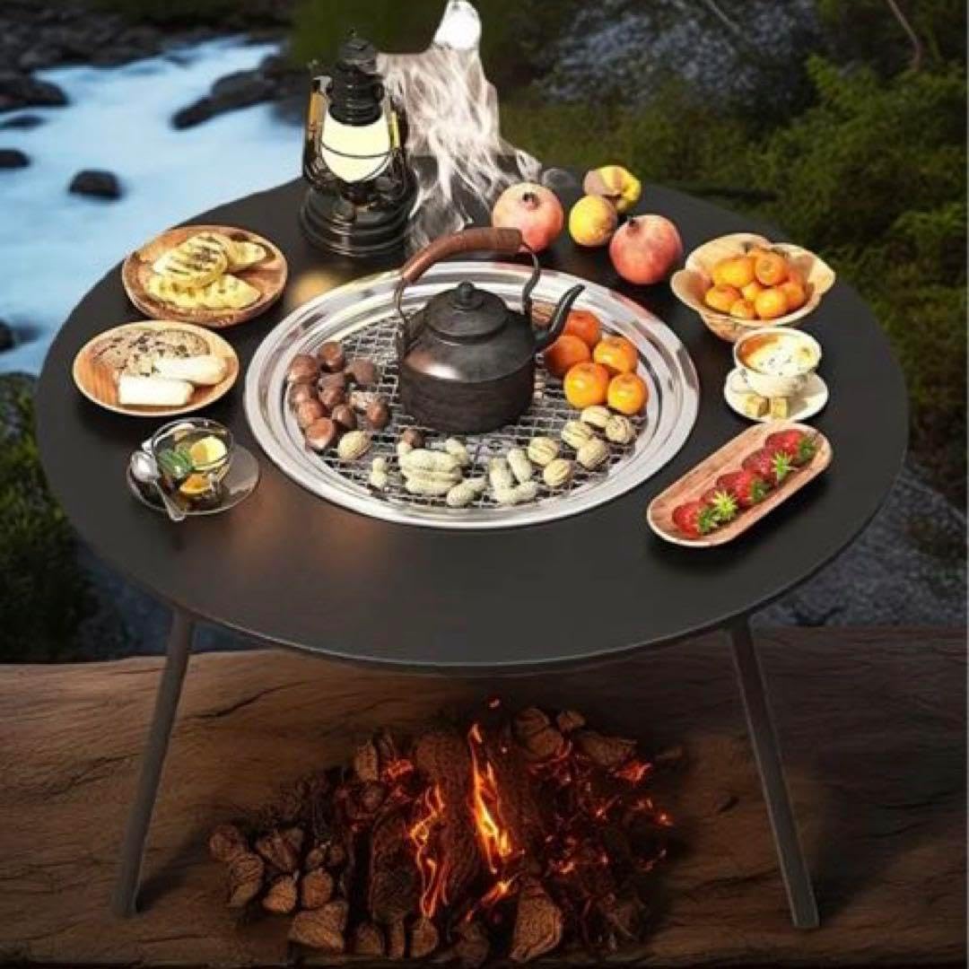 円形テーブル付き BBQコンロ ブラック 円形テーブル付き BBQコンロ ブラック 楽天市場】【国内発送 8/1