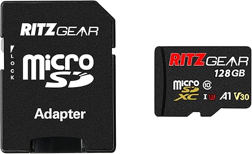 Miniatura 2 de Ritz Gear Tarjeta Micro SD de 128 GB, microSDXC Full HD y 4K UHD, UHS-I, U3, A1, V30, C10-tarjeta de memoria + adaptador y lector de tarjetas USB,