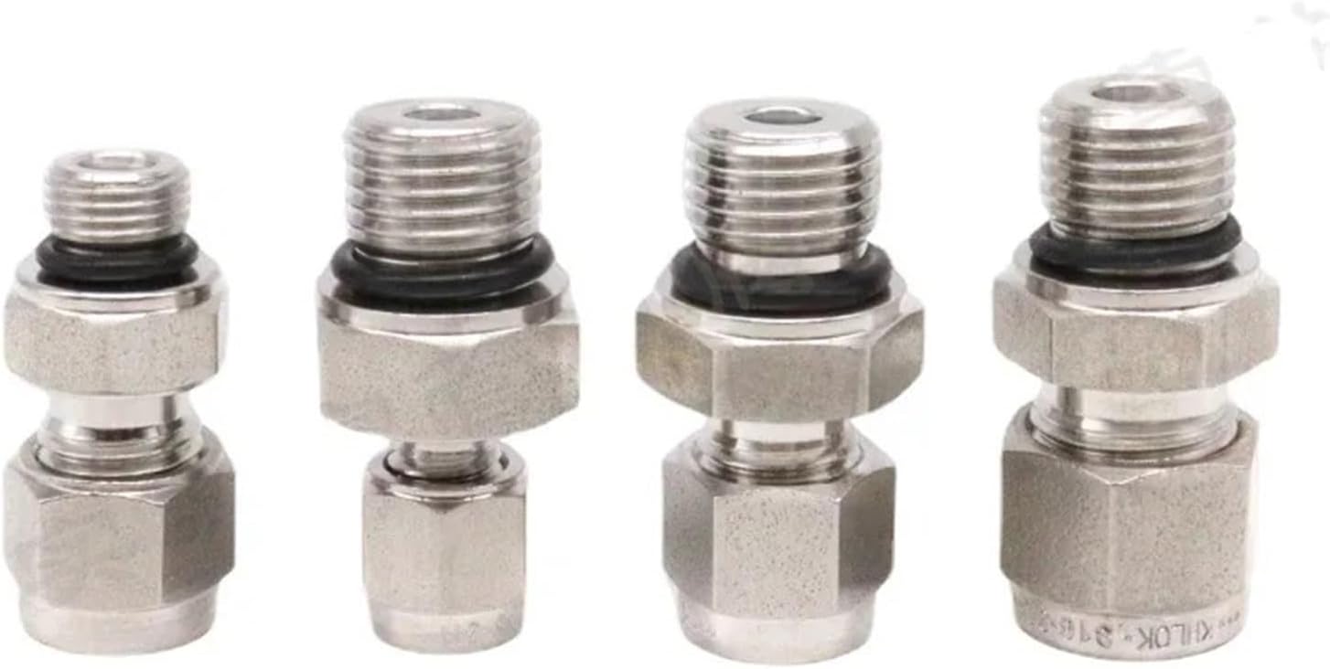 G 1/8" 1/4" 3/8" 1/2" 3/4" 1" BSPP Male To 3 6 8 10 12mm and 1/8-1" Inch Tube Compression Union SUS316L Stainless Pipe Fitting
