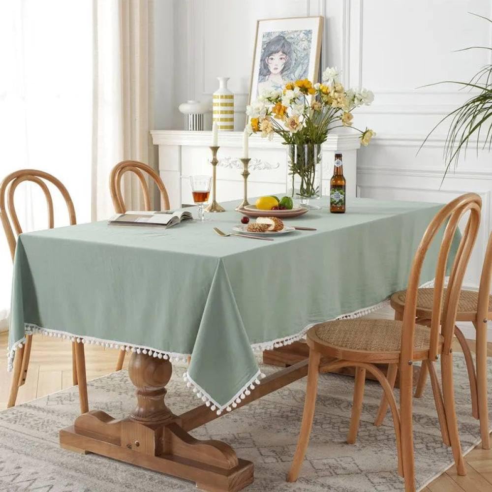 Nappe pour Table Basse en Coton Vert Clair Déco Salon