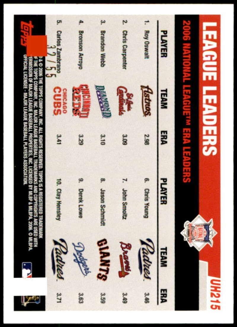 Roy Oswalt/Chris Carpenter/Brandon Webb Card 2006 Topps Update #UH215 - Slabbed Baseball Cards