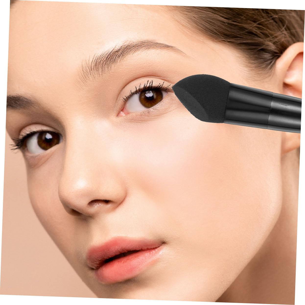 Homoyoyo Esponjas de Maquillaje Negro y Púrpura Profesionales Conjunto de 6 Diseño Portátil de Látex Mango y Forma de Bolígrafo para Uso Diario