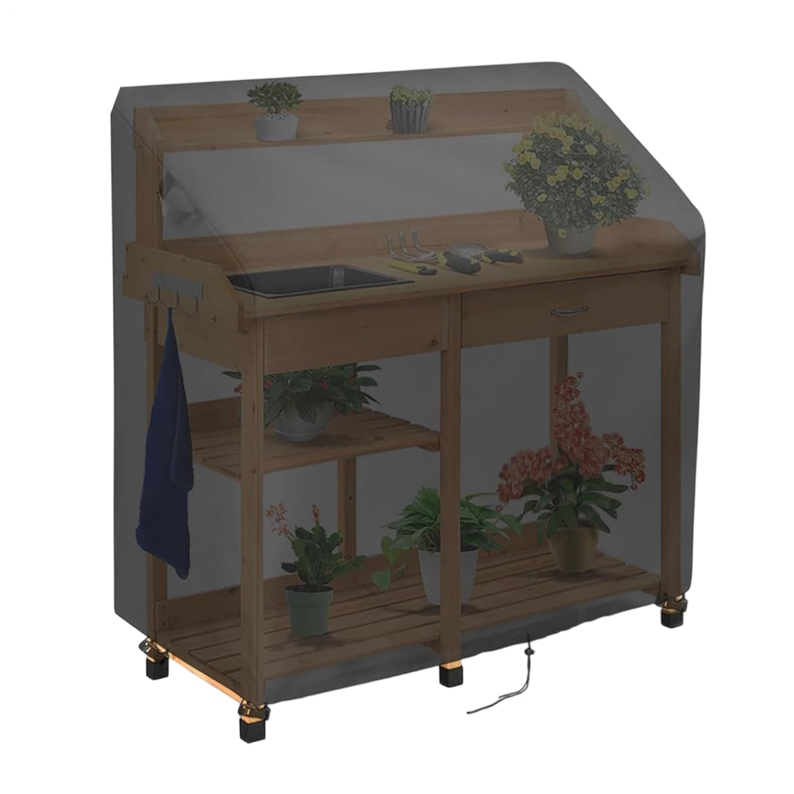 Housse de banc de rempotage de jardin pour terrasse extérieure et rangement serein pendant les vacances