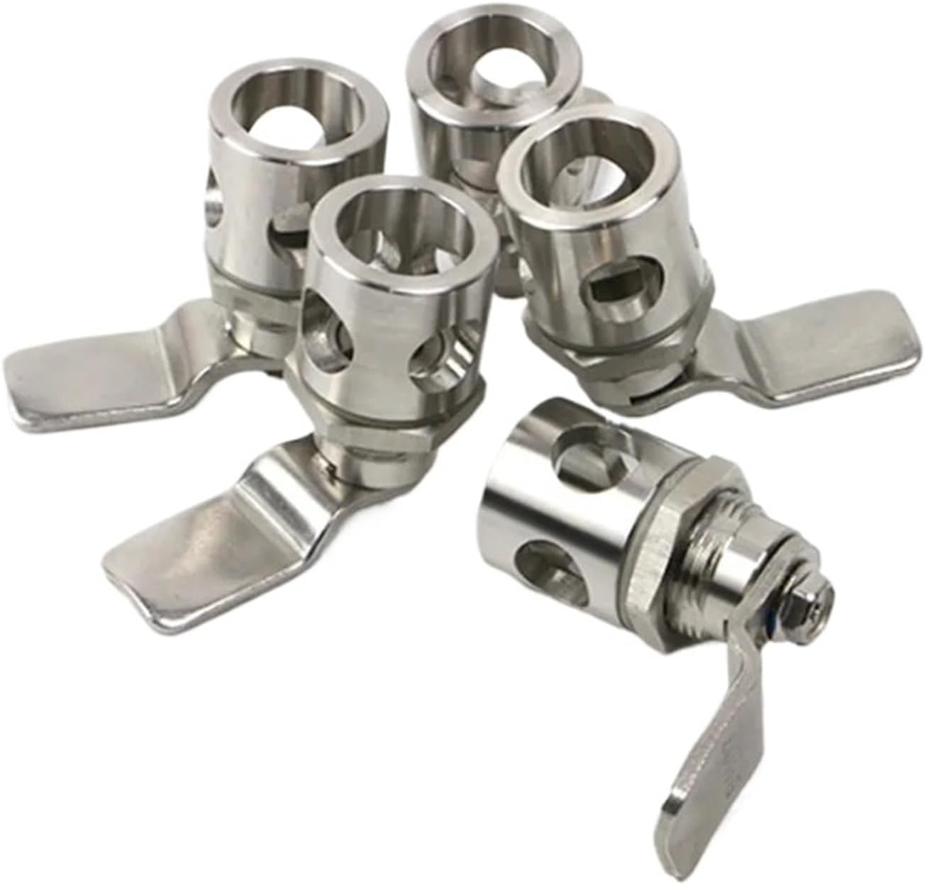 MS763 Tongue Lock Stainless Steel Double with Padlock Four Hole Circular Experimental Equipment Box(Triangle)