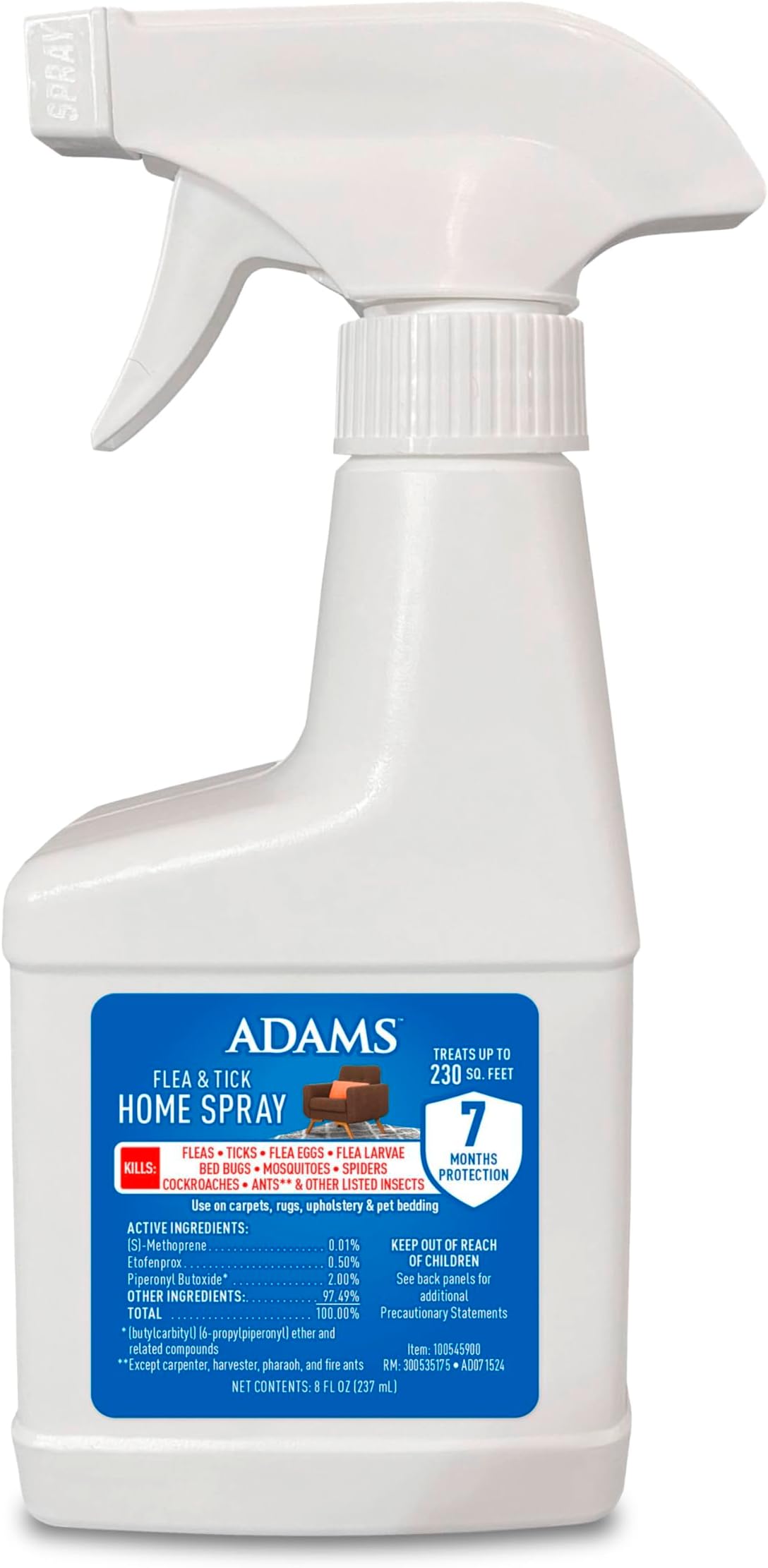 ADAMS Flea & Tick Home Spray for Bed Bugs, Fleas & Ticks, 8 oz