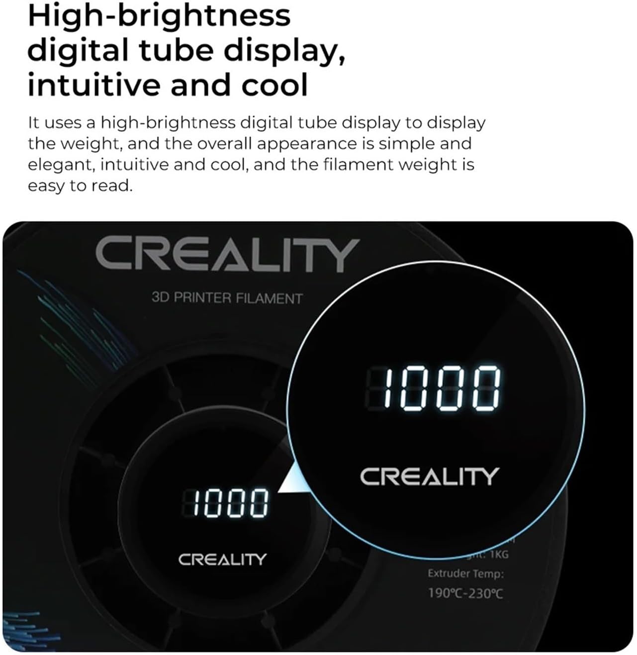 GIBOH 3D Printer Digital Filament Spool Holder Weighable Filament Spool Holder Upgrade Kit Built-in Bearing Rotatable Compatible with, Blue