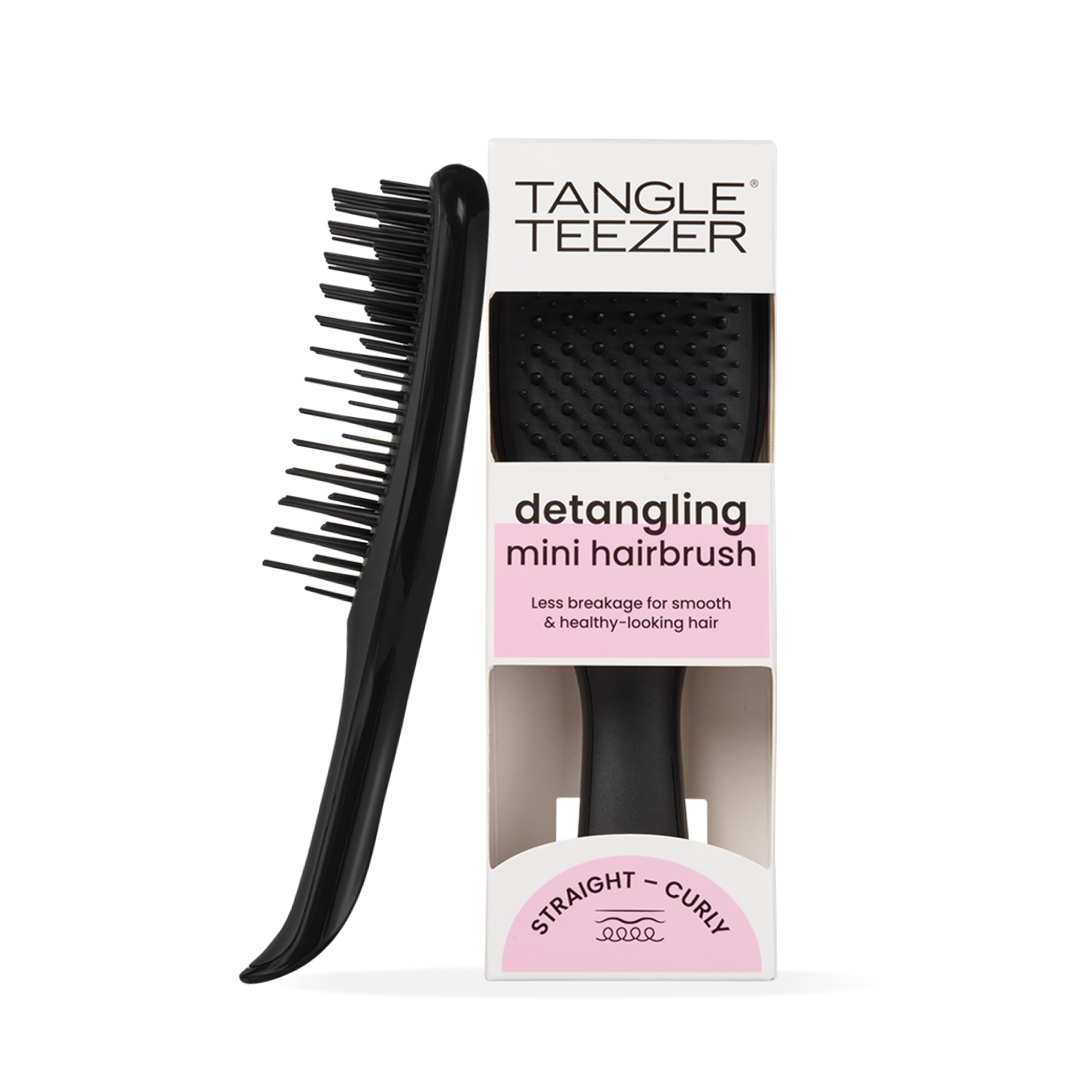Tangle Teezer Mini Ultimate Detangler - For Wet & Dry Hair - Detangling Brush for All Hair Types - Perfect Brush For Kids & Travel - Black