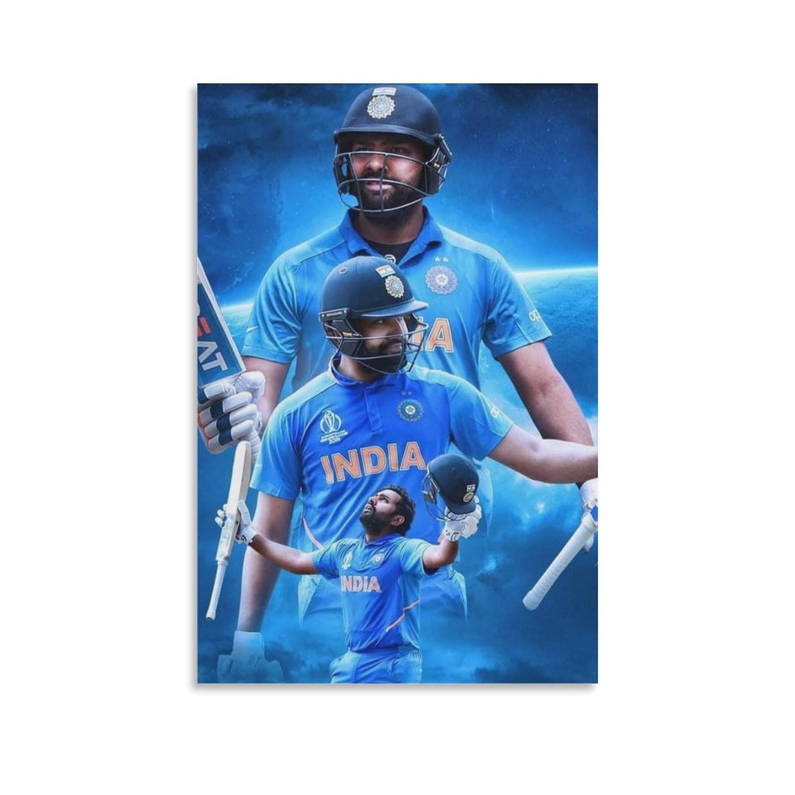 CHENGSHU International Cricket Player Rohit Sharma Hot Poster Picture Print Canvas Poster Wall Paint Art Posters Decor Modern Home Artworks Gift Idea 16x24inch(40x60cm), Unframe-style