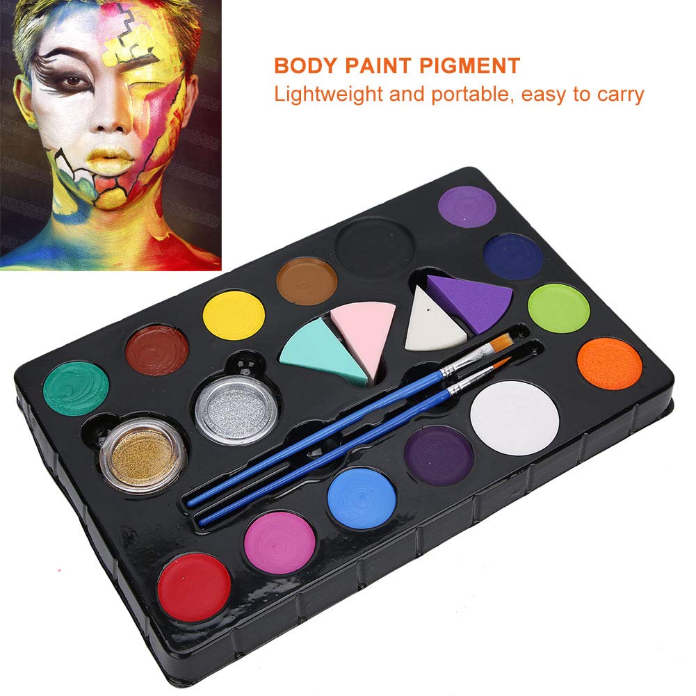 Set di pigmenti per pittura per il corpo e il viso in 14 colori Set di strumenti per pittura cosplay per trucco di Halloween