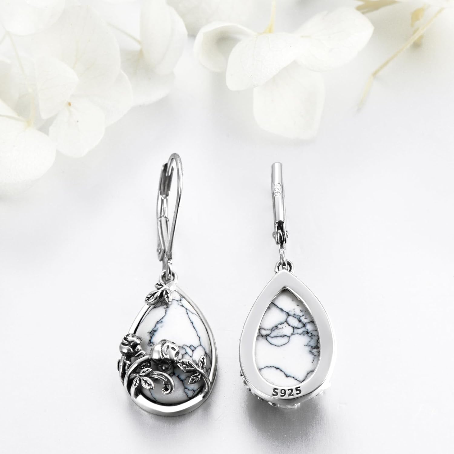 Sterling Silver Dangle Turquoise Earrings For Women Bohemian Turquoise Celtic Drop Sun Earrings Gemstone Drop Jewelry Teardrop Earrings for her