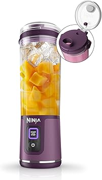 Ninja BC151PR Blast Portable Blender, Cordless, 18oz. Vessel, Personal Blender-for Shakes & Smoothies, BPA Free, Leakproof-Lid & Sip Spout, USB-C Rechargeable, Dishwasher Safe Parts, Passion F...