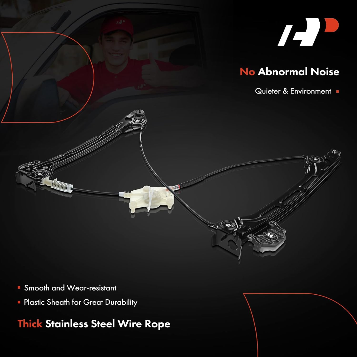 A-Premium Power Window Regulator Without Motor Front Passenger Side Compatible with Volkswagen Beetle 2013-2015, Fit Convertible Only, not Hatchback