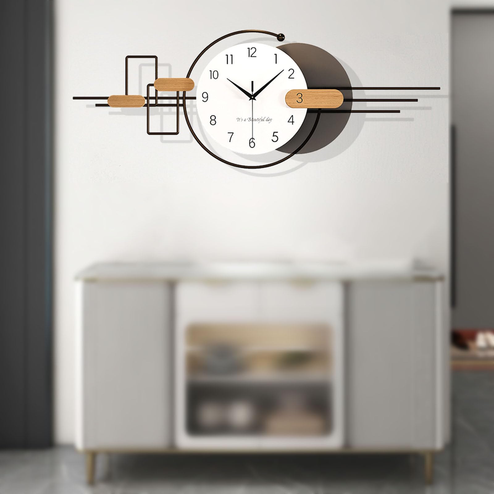 Wanduhr Groß XXL, Minimalistisch Modern Wanduhren, Stille Wanduhr Ohne Tickgeräusche für Wohnzimmer Schlafzimmer Küche Büro Haus