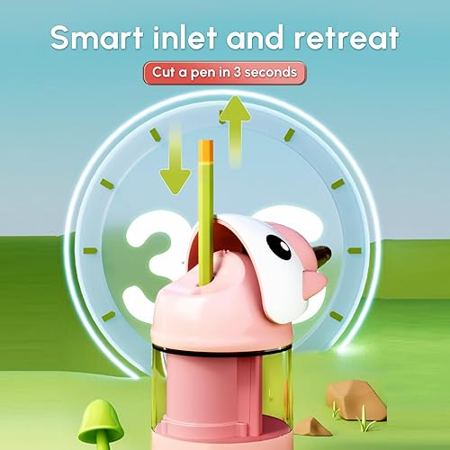 Miniatura 3 de M&G Sacapuntas eléctricos lindos para niños, sacapuntas automático de unicornio operado por USB para niños, estudiantes, hogar, aula, escuela,