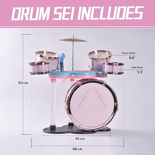 Miniatura 5 de Micrófono suave compatible con reproductor de música MP3, juego de instrumentos educativos para niños, juego de batería de jazz de rock, instrumento