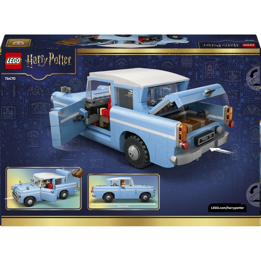 LEGO Harry Potter Zaczarowany latający Ford Anglia 76470 | Kolekcjonerski model samochodu, zestaw konstrukcyjny, prezent dla fana Harry’ego Pottera 14+, dla nastolatków, 868 elementów