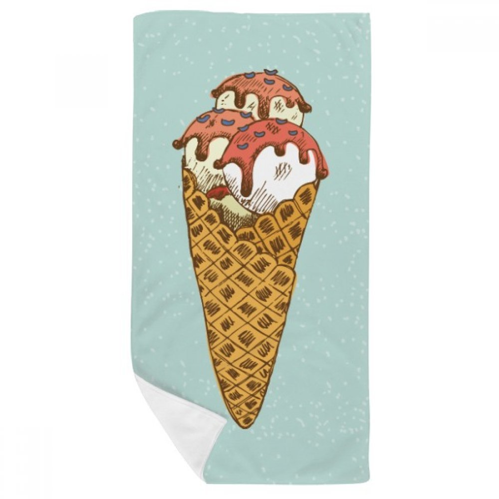 Serviette Douce Gant de Toilette Absorbant à Motif Crème Glacée