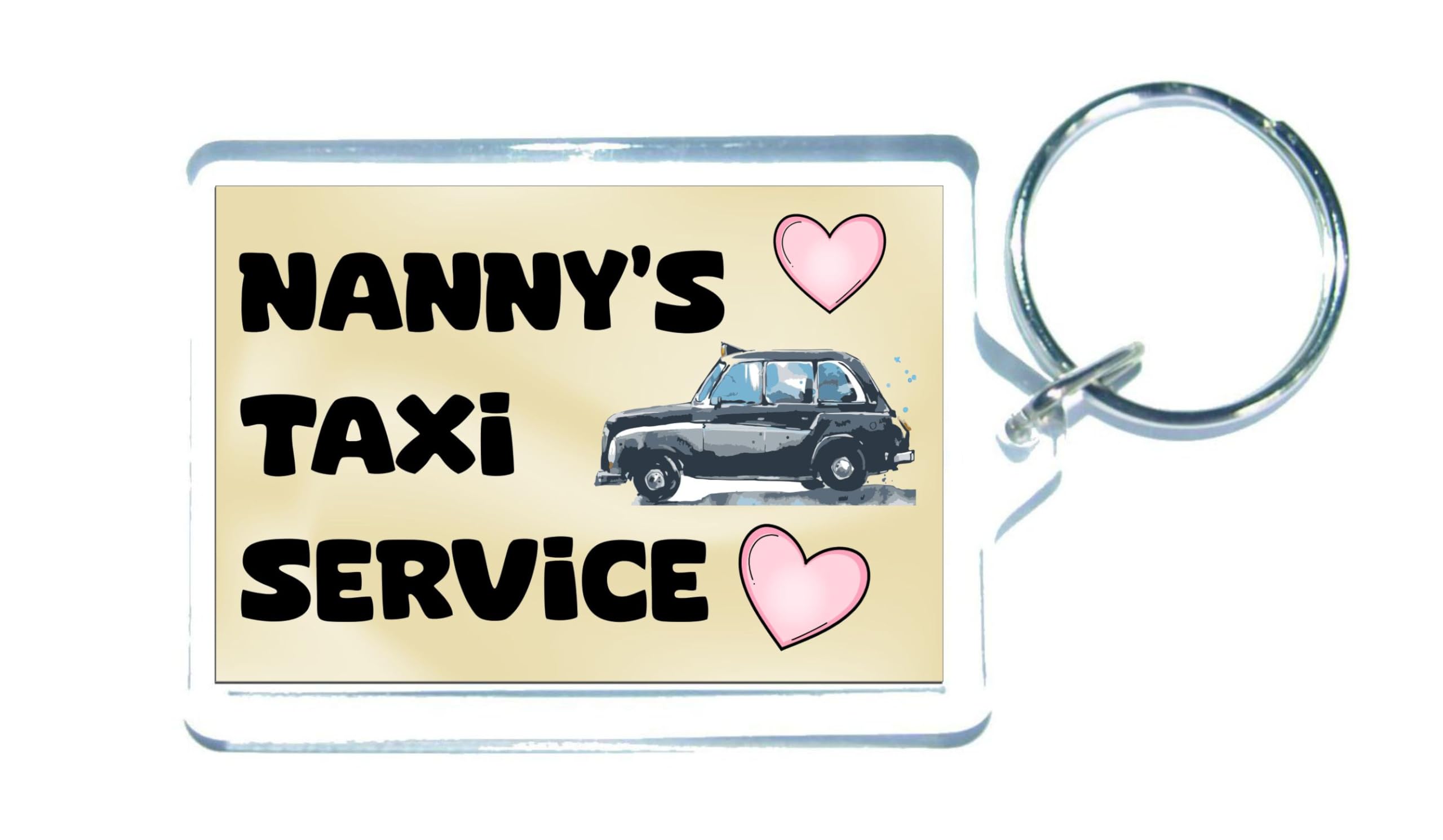 Decalarama Clear Nanny Keyring Gift – Nanny's Taxi Service – Funny Cute Novelty Family Present