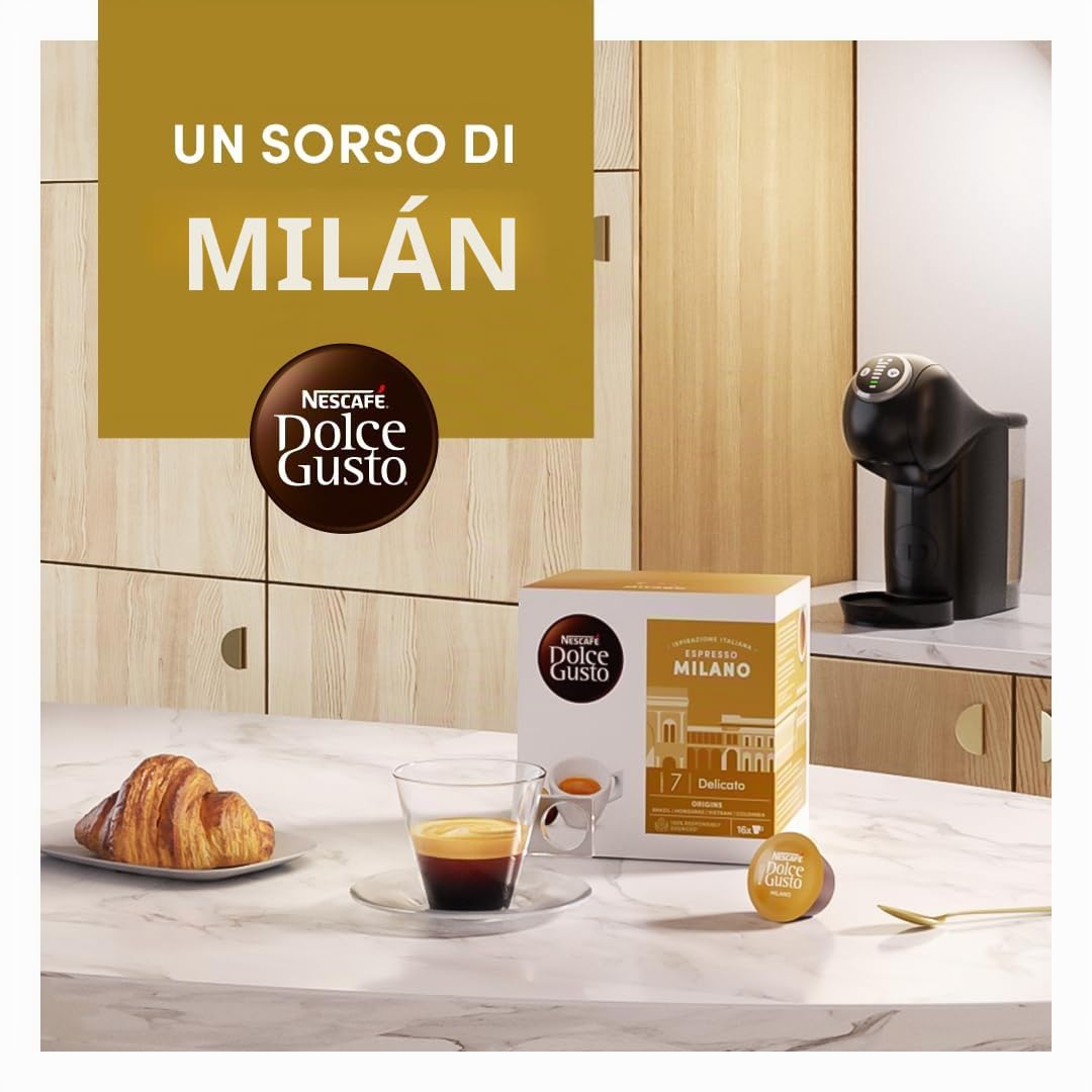 NESCAFÉ DOLCE GUSTO Espresso Milano Caffè, 6 envases de 16 cápsulas (96 cápsulas)