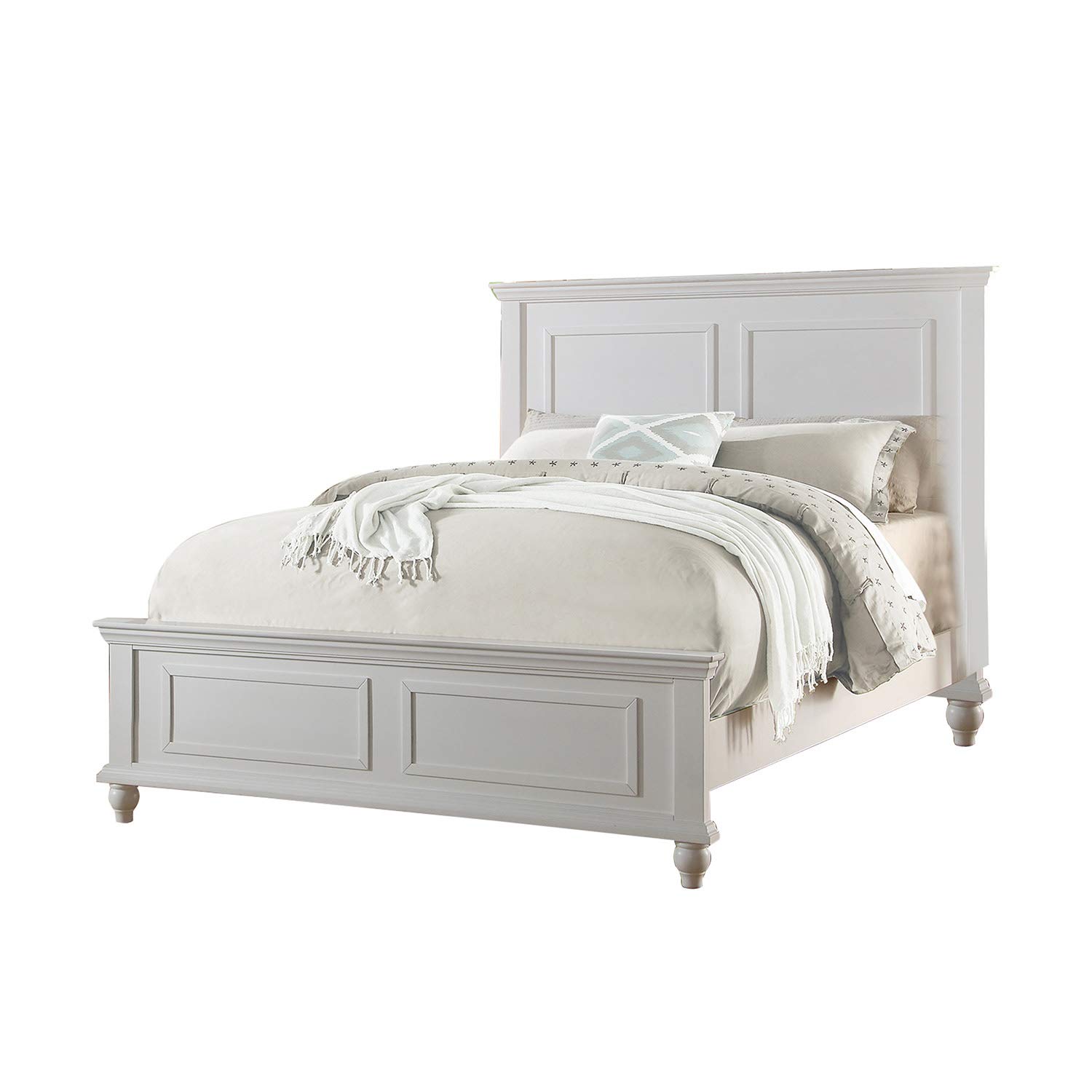 Amazon.com: simple relax White Eastern King Size Wood Bed