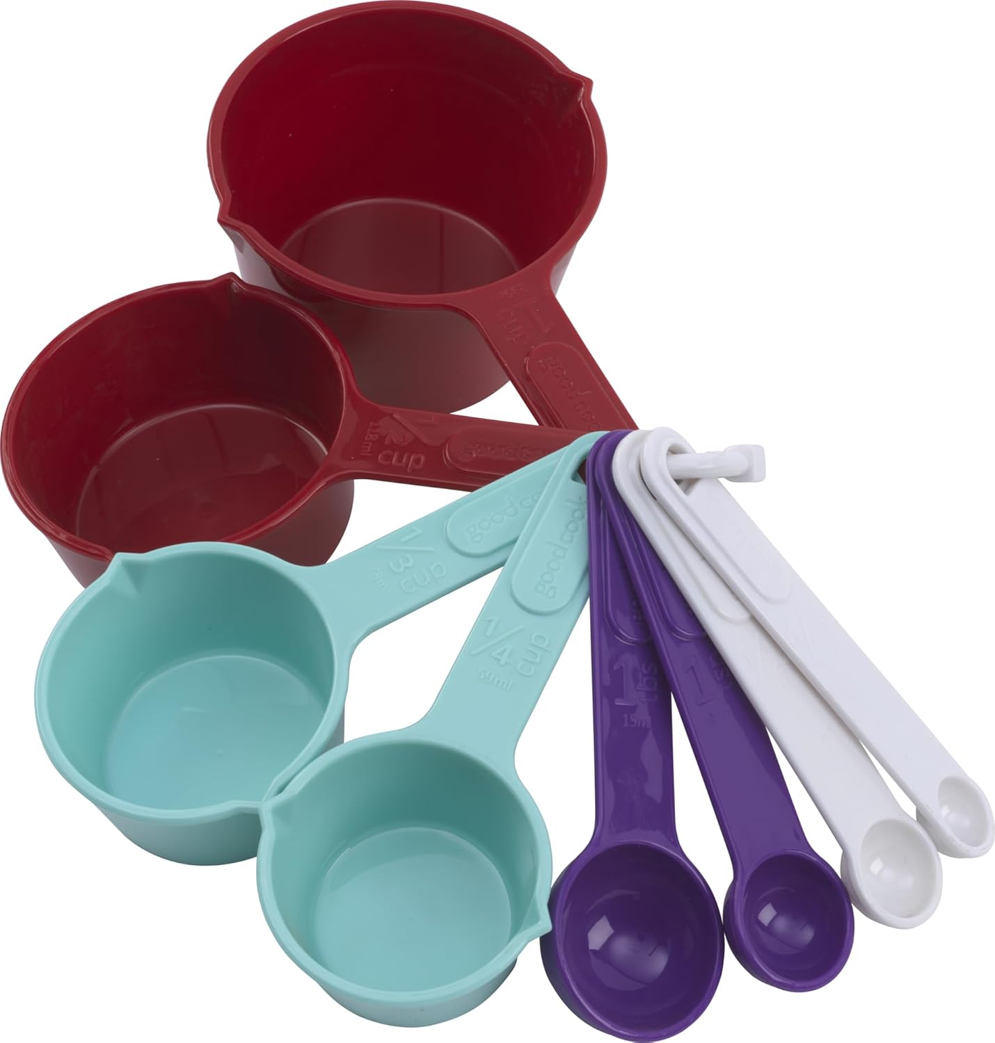 GoodCook Everyday 8‑Piece Measuring Cup & Spoon Set, Multi‑Color