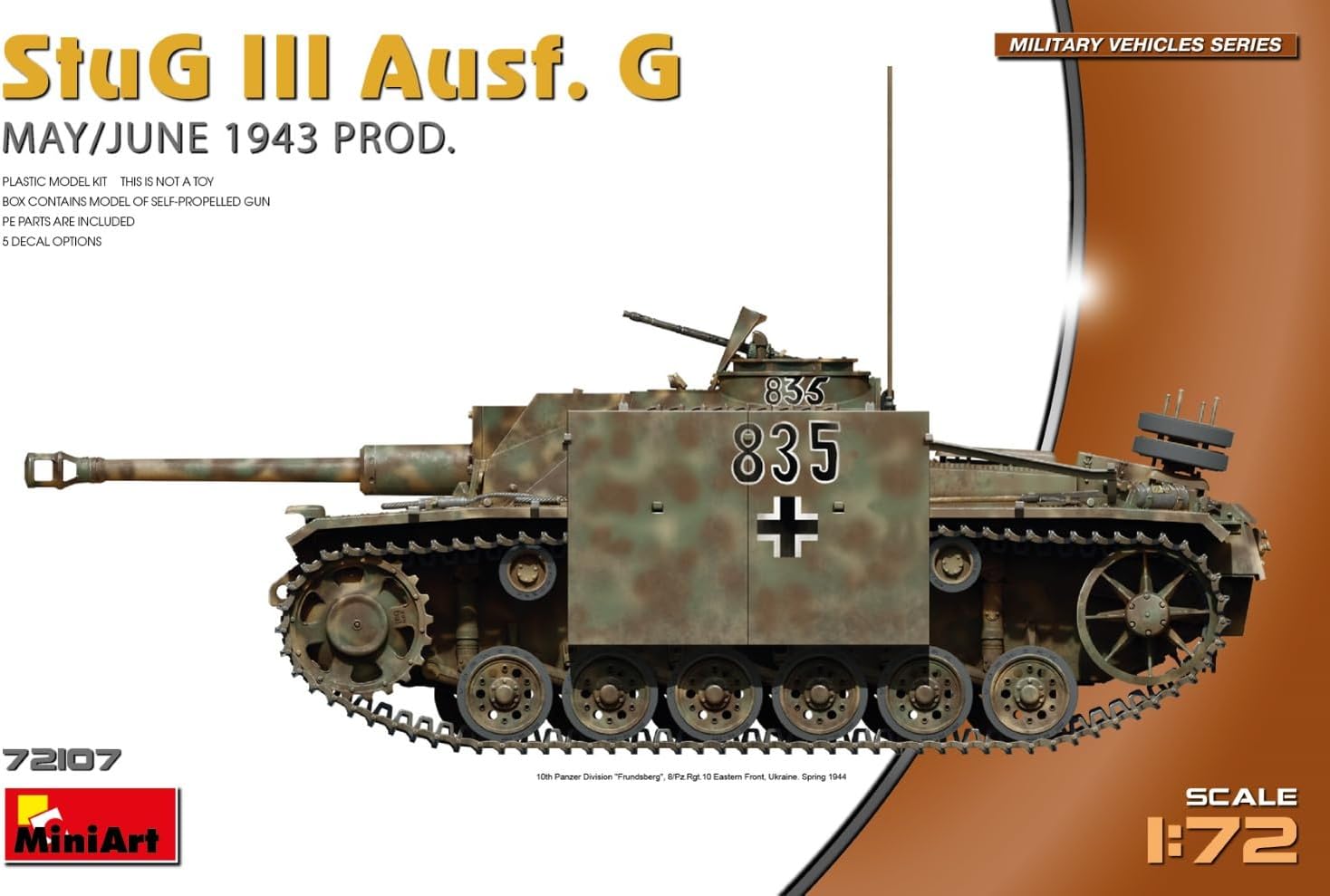 MiniArt 72107 1:72 StuG III AusF. G May 1943 Prod. Faithful Replica, Model Building, Plastic Kit, Crafts, Hobby, Gluing, Model Kit, Assembly, Unpainted