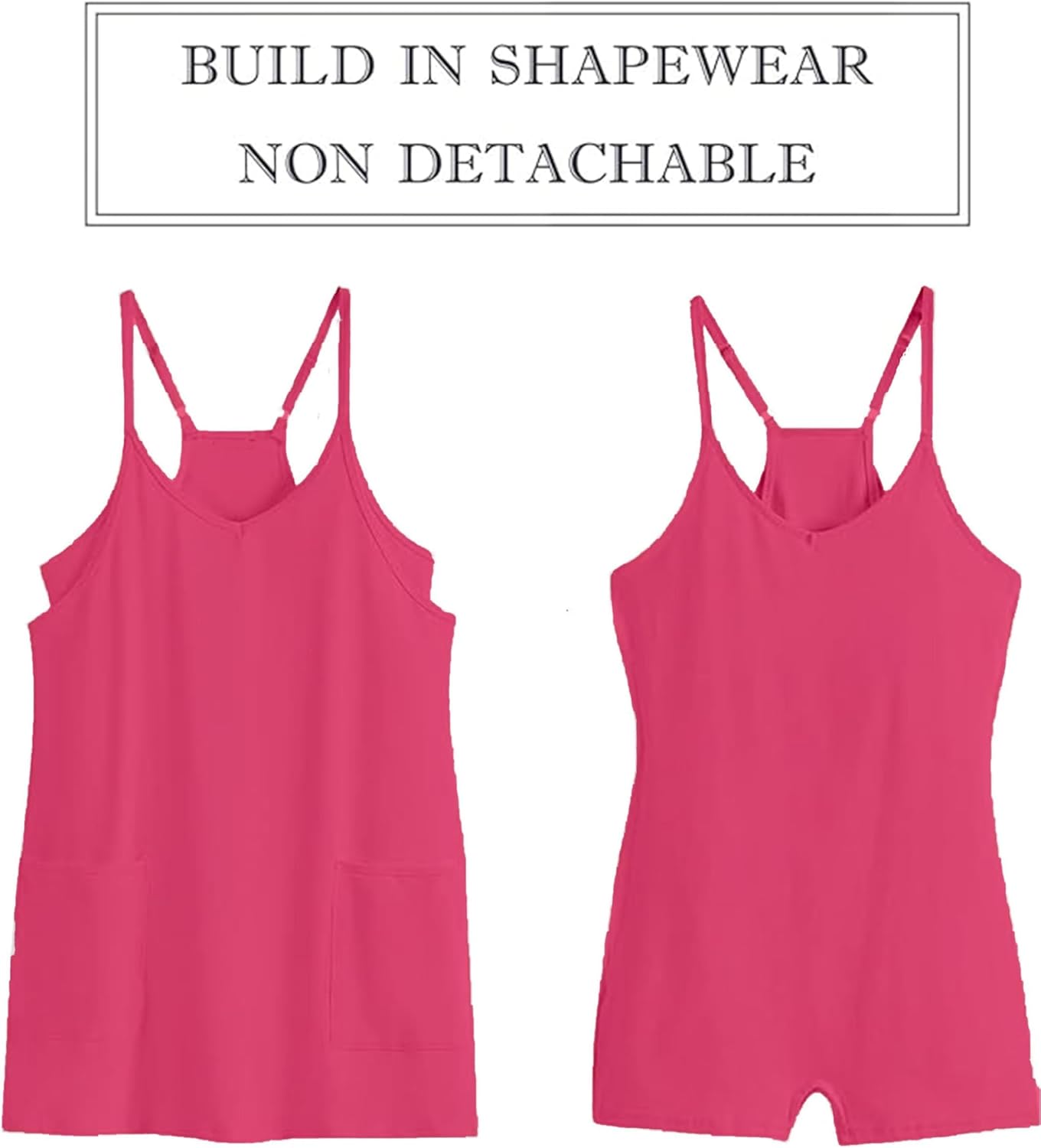 VAOYIU Womens Athletic Sleeveless Mini Dress Hot Shot Romper Dresses Spaghetti Strap Tennis Dress Built in Shorts - Image 4