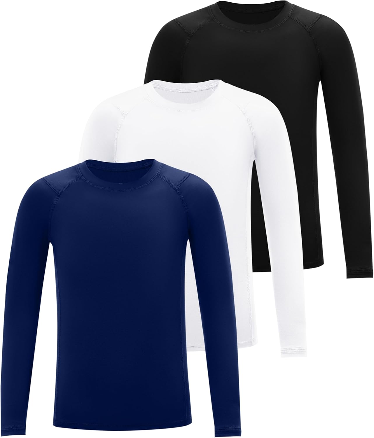 Roadbox Youth Compression Shirt Long Sleeve, Boys Baseball Athletic Undershirt Kids Quick Dry Base Layer for Football Sports