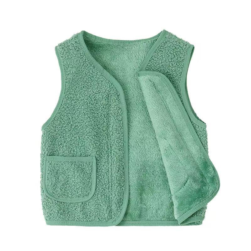 Baby Girls Boys Sherpa Fleece Vest Toddler Lightweight Fall Winter Warm Sleeveless Outerwear Jacket with Pockets