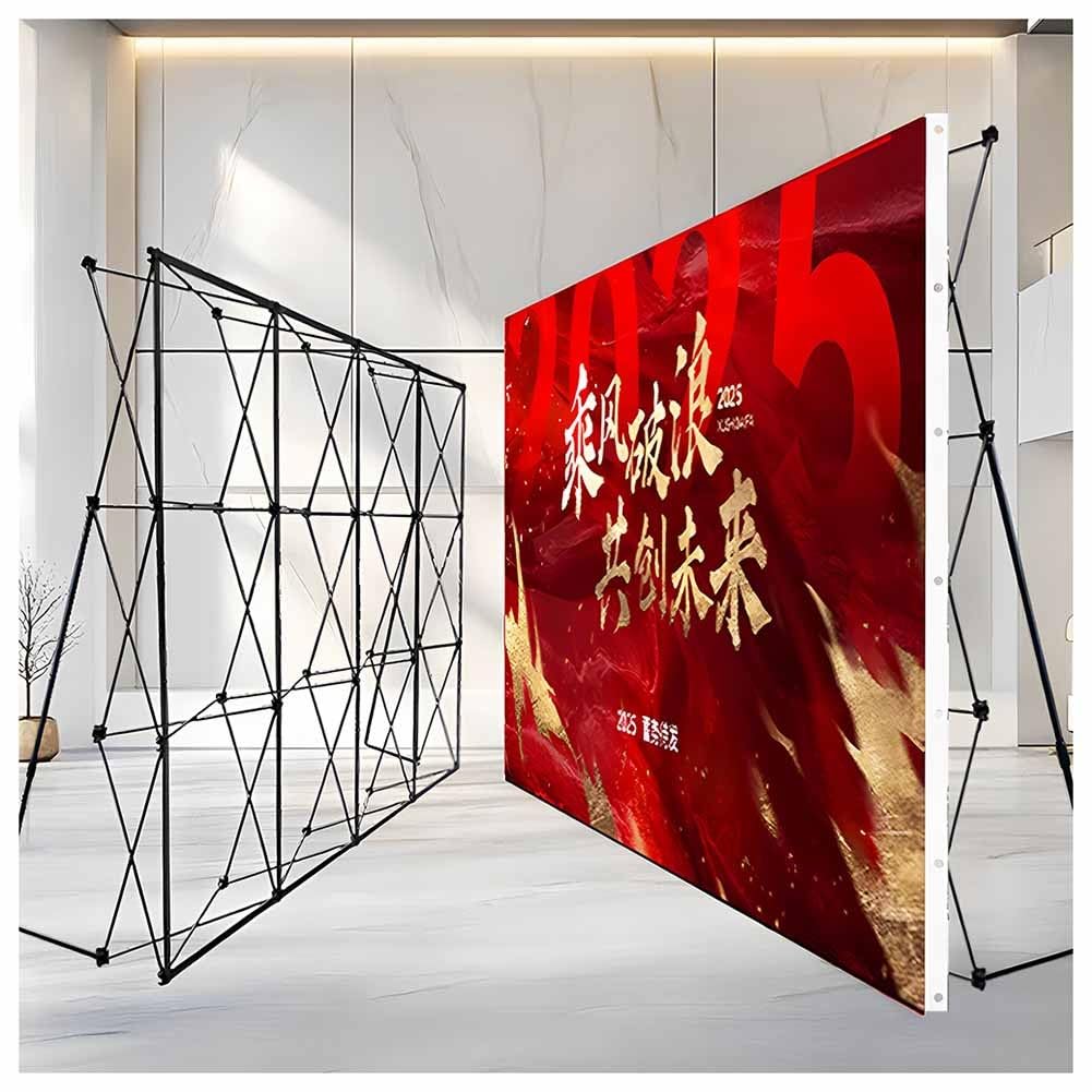 Soporte for carteles - Soportes de tensión emergentes grandes, sin tela for exhibición en el suelo - Soportes for carteles for eventos, exposiciones y bodas.(10X7.5 FT)