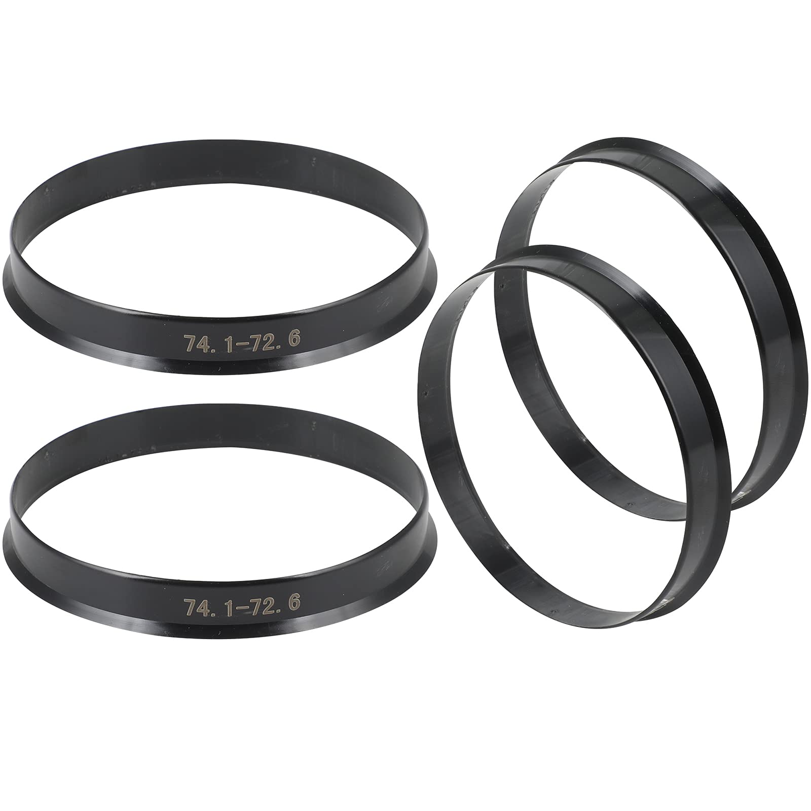 SCITOO Wheel Hub Centric Rings 74.1mm to 72.56mm black Plastic Hubrings 74.1 OD 72.56 ID - 4PCS
