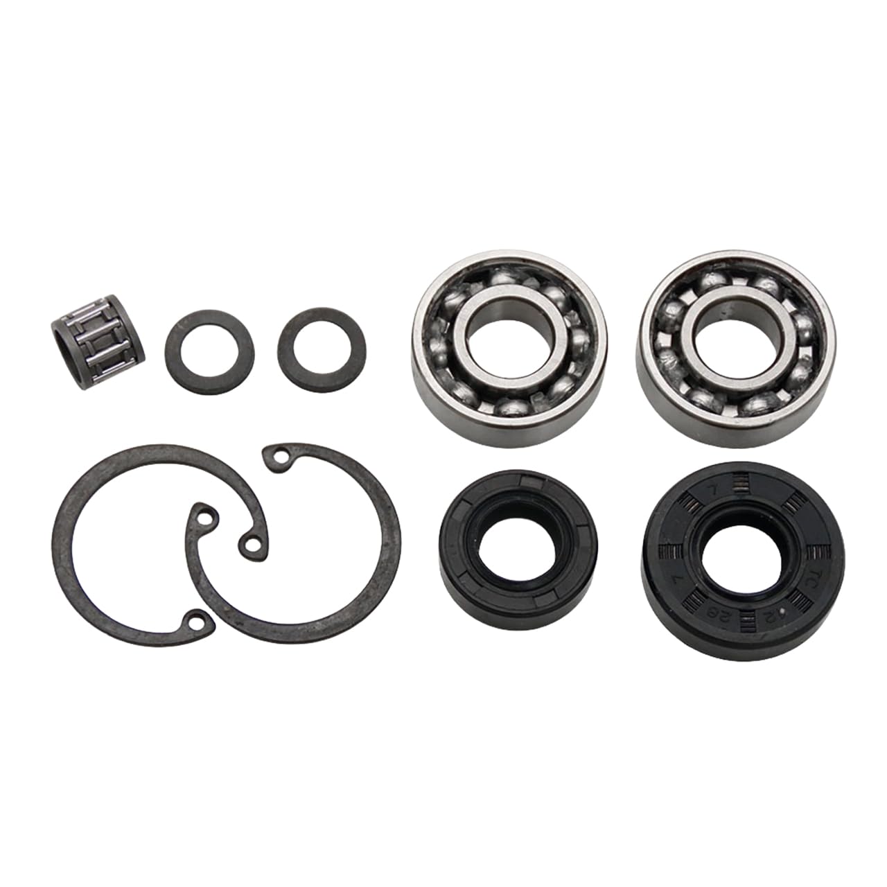 FLMLF Crankcase Bearing Needle Roller Oil Seal Box Circlip Reducer Pad for 1/5 HPI ROVAN KM Baja LT Zenoah CY 26CC 29CC 30.5CC Engine Rc Parts